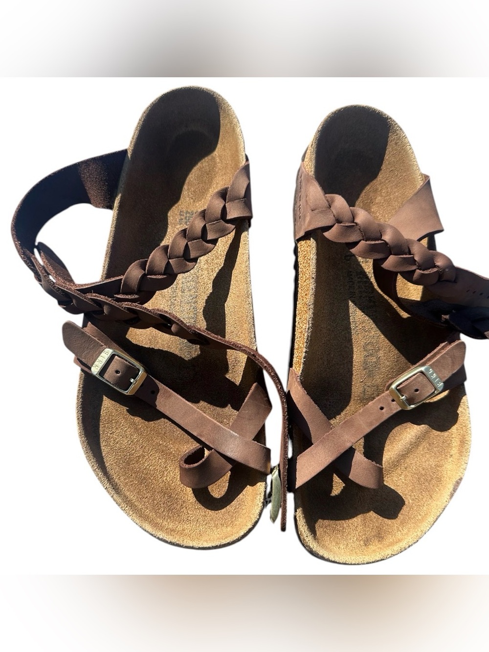 Birkenstocks Yara Sandals Size 39 8-8.5 PREOWED Brown great condition - Picture 3 of 4